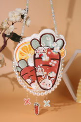 Sac bandoulière Multi-Color Lapin Carotte Citron Broderie Sweet Lolita